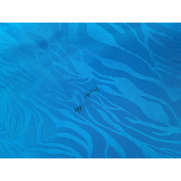 Vintage Adrianna Papell Blue Silk Cropped 3/4 Puff Sleeve Blazer Jacket 4 - Picture 12 of 14